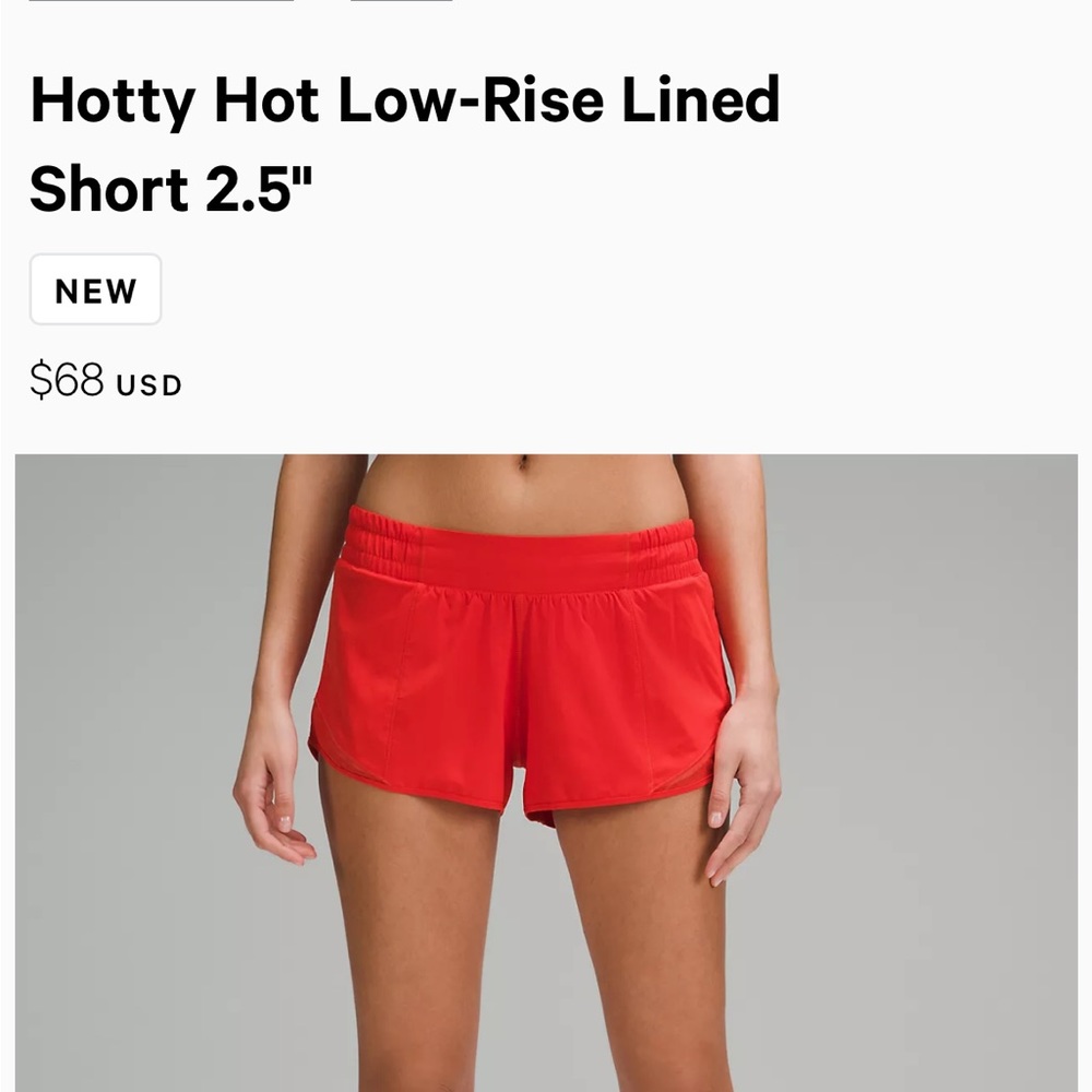Lululemon Hotty Hot Low Rise 2.5” Shorts